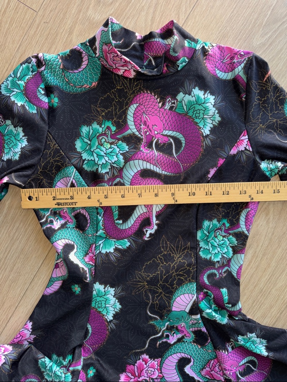 BlackMilk Long Sleeve Evil Longline Dress Dragon Bouquet Size S - Picture 10 of 16